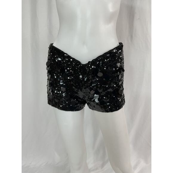 Guizio 'Pailette' Black Sequin Embellished Short Size XS - Picture 2 of 5